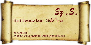 Szilveszter Sára névjegykártya