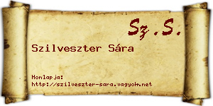 Szilveszter Sára névjegykártya