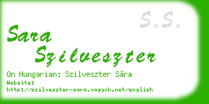 sara szilveszter business card